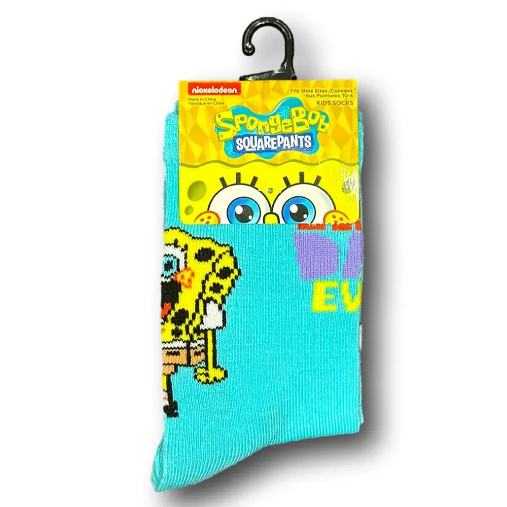 Kids Sponge Bob Square Pants & Patrick Funny Novelty Crew Socks - NWT
